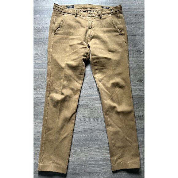 Mason's Italy Chino Dress Pants Men's Size 32 Brown Jersey Stretch Trousers - Picture 1 of 10